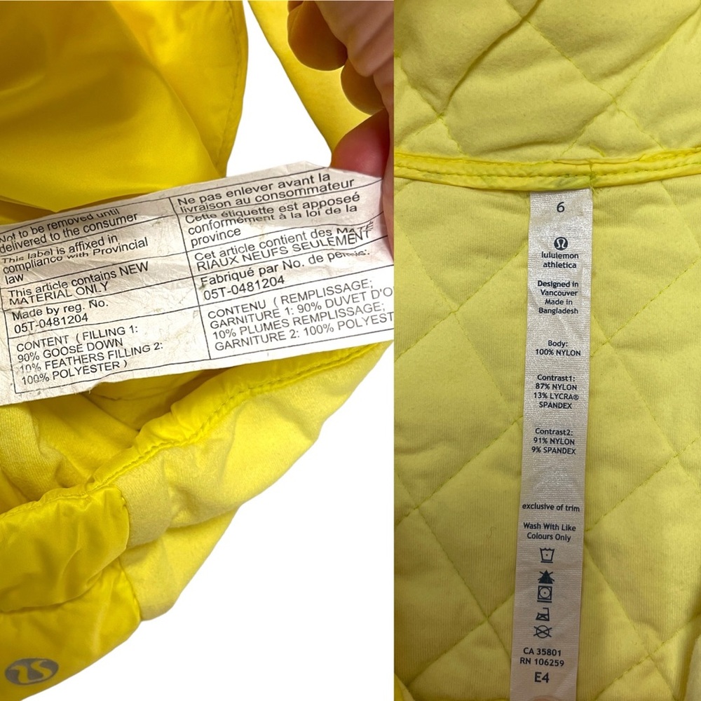 SOLD 🔴 Lululemon What The Fluff Pullover size 6 Clarity Yellow Jacket 1/2 Zip - Picture 4 of 16